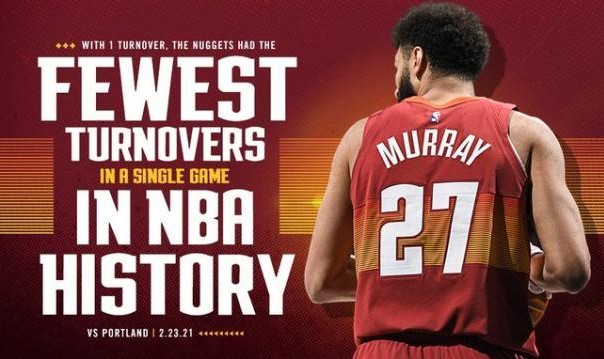 单场失误次数仅有1次！掘金悄然间刷新历史纪录